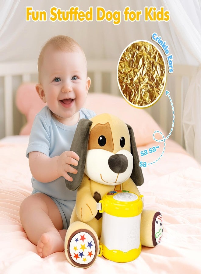 V-Opitos Stuffed Dog Musical Toys for Baby 6-12 Months+, Early Learning Light up Music Drum, Perfect Christmas Birthday Gifts for Boy & Girl Age 1, 2 Years Old - Image 4